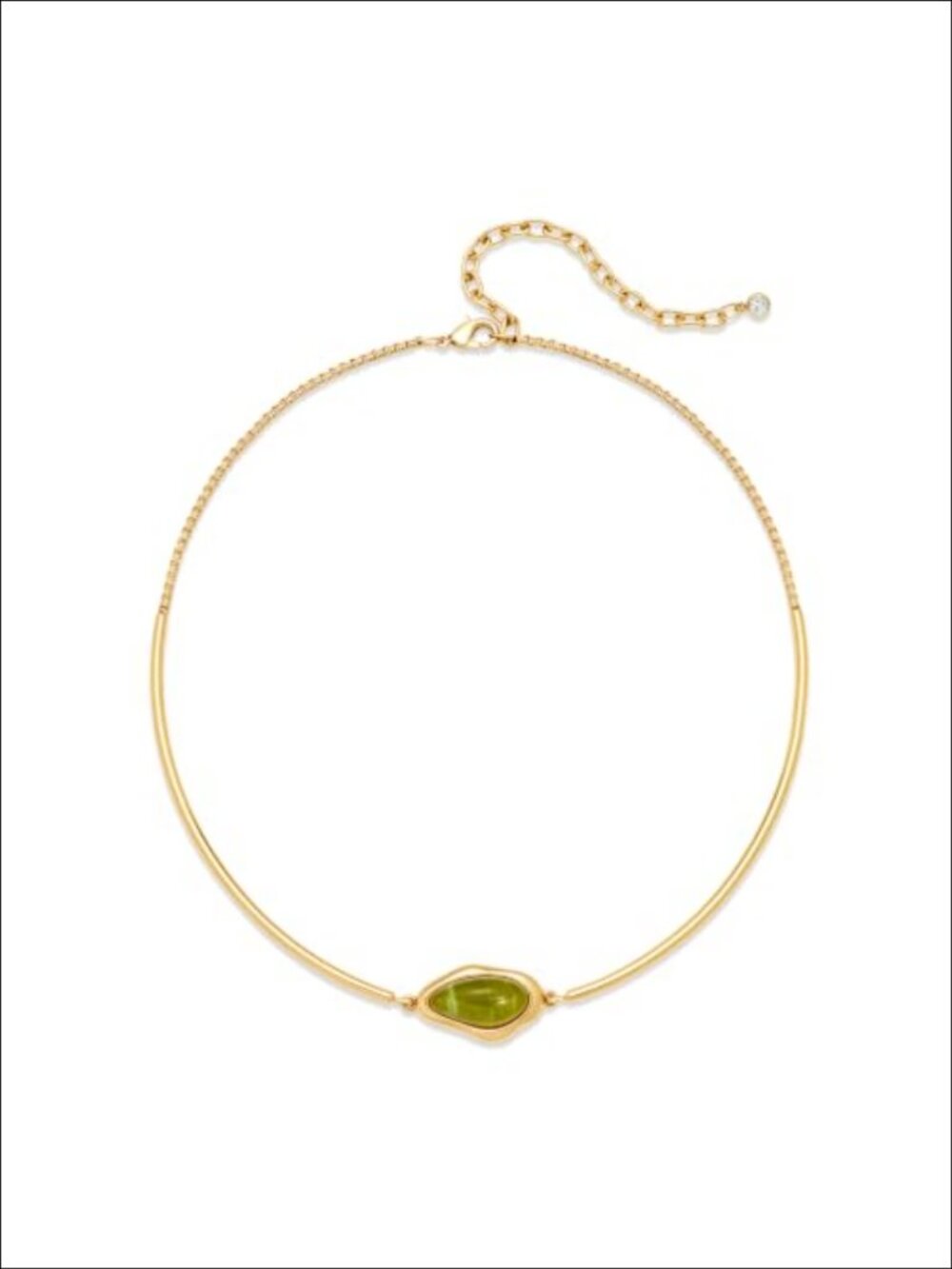 14k Gold Plated Choker Necklace Baroque Gemstone Collar